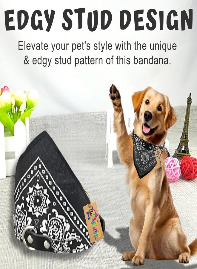 Western Era Stylish Dog Collar Scarf - Adjustable & Comfortable Pet Accessory for Dogs & Cats, Trendy Bandana Style, Soft Fabric, Perfect Special Occasions, Washable Design (Black) - Image 3